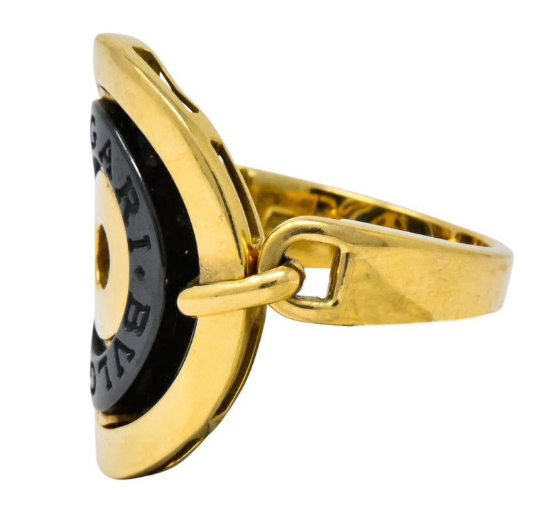 Bulgari 18 Karat Gold Ceramic Astrale Cerchi Flexible Ring - Wilson's Estate Jewelry