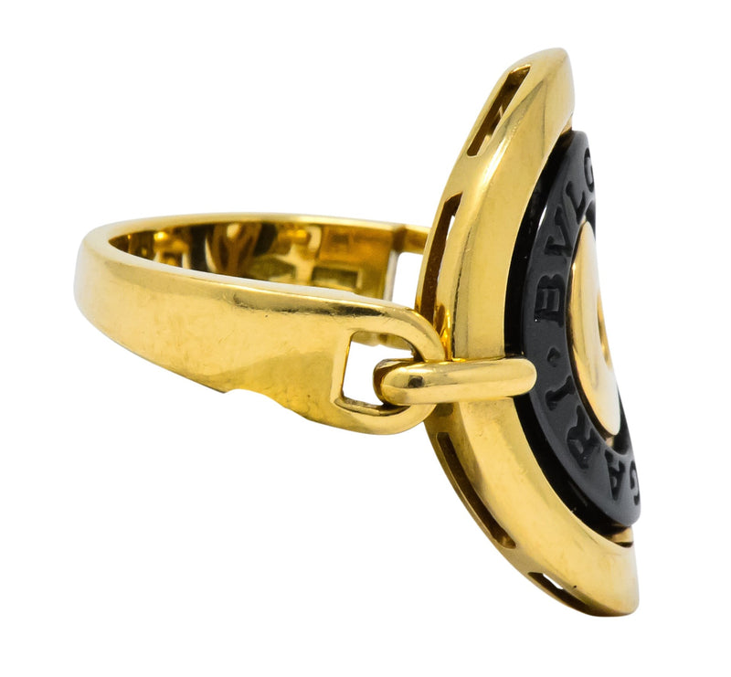Bulgari 18 Karat Gold Ceramic Astrale Cerchi Flexible Ring - Wilson's Estate Jewelry