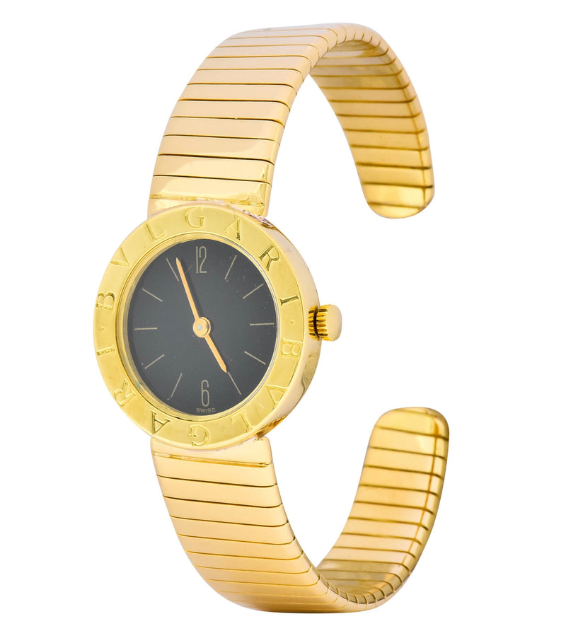 Bulgari 18 Karat Yellow Gold Tubogas Serpenti Flex Band Quartz Wrist ...