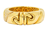 Bulgari 4.30 CTW Diamond 18 Karat Gold Stylized Link Cuff Bracelet - Wilson's Estate Jewelry