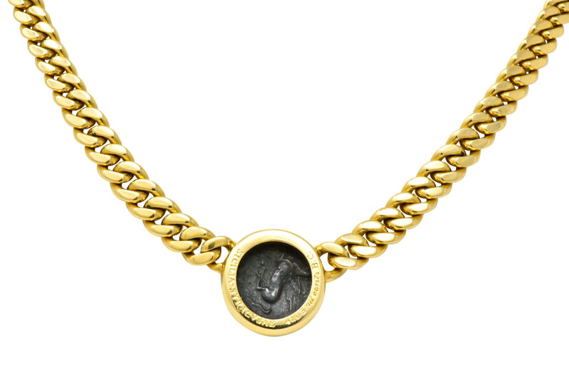 Bulgari Ancient Coin 18 Karat Yellow Gold Monete Pegasus & Apollo Necklace - Wilson's Estate Jewelry