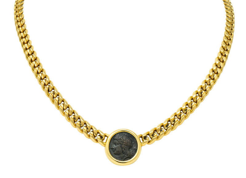 Bulgari roman shop coin necklace