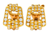 Bulgari Diamond 18 Karat Gold Link Ear-Clip Earrings - Wilson's Estate Jewelry