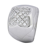 Bulgari Modern 1.04 CTW Pave Diamond 18 Karat White Gold Pyramide Band Ring - Wilson's Estate Jewelry