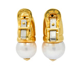 Bulgari Pearl 18 Karat Yellow Gold Drop Ear-Clip Earrings - Wilson's Estate Jewelry
