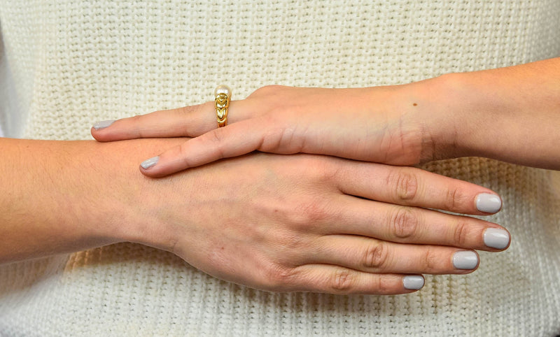 Bulgari Vintage Pearl 18 Karat Yellow Gold Ring Circa 1980 - Wilson's Estate Jewelry