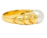 Bulgari Vintage Pearl 18 Karat Yellow Gold Ring Circa 1980 - Wilson's Estate Jewelry