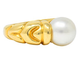 Bulgari Vintage Pearl 18 Karat Yellow Gold Ring Circa 1980 - Wilson's Estate Jewelry