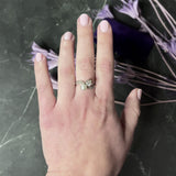 1920's Art Deco Diamond Pearl Platinum Toi Et Moi Bypass Ring