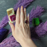 Art Deco 11.56 CTW Rubellite Tourmaline Diamond Platinum Gemstone Vintage Ring