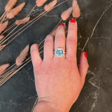 Tiffany & Co. 8.20 CTW Aquamarine Diamond Platinum Soleste Cocktail Ring