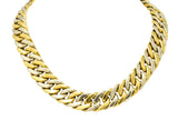 Carlo Weingrill Italian 18 Karat Two-Tone Yellow White Gold Unisex Curb Link Necklace - Wilson's Estate Jewelry