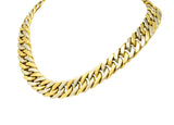 Carlo Weingrill Italian 18 Karat Two-Tone Yellow White Gold Unisex Curb Link Necklace - Wilson's Estate Jewelry