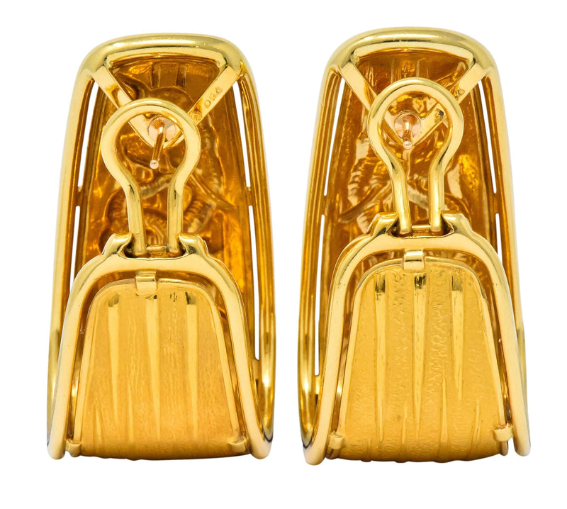 Carrera Y Carrera 18 Karat Gold Large Elephant J Hoop Earrings - Wilson's Estate Jewelry