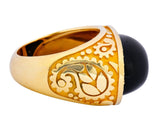 Carrera y Carrera Black Onyx 0.40 CTW Diamond 18 Karat Yellow Gold Cocktail Ring - Wilson's Estate Jewelry