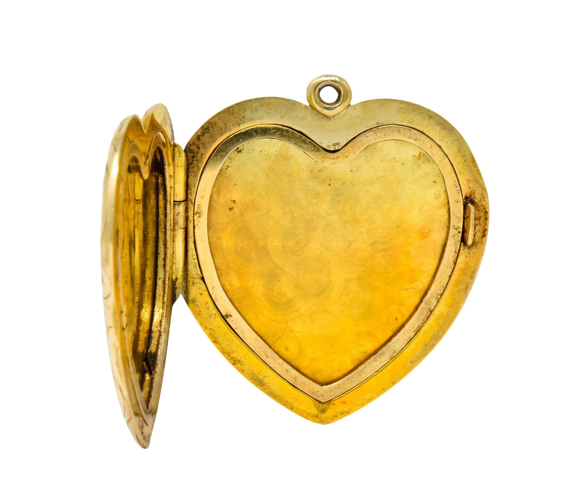 Carrington Co. Art Nouveau 14 Karat Gold Locket Floral Locket Pendant Circa 1900 - Wilson's Estate Jewelry