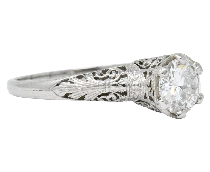 Carter, Gough & Co. Edwardian 0.89 CTW Diamond Platinum Engagement Ring - Wilson's Estate Jewelry