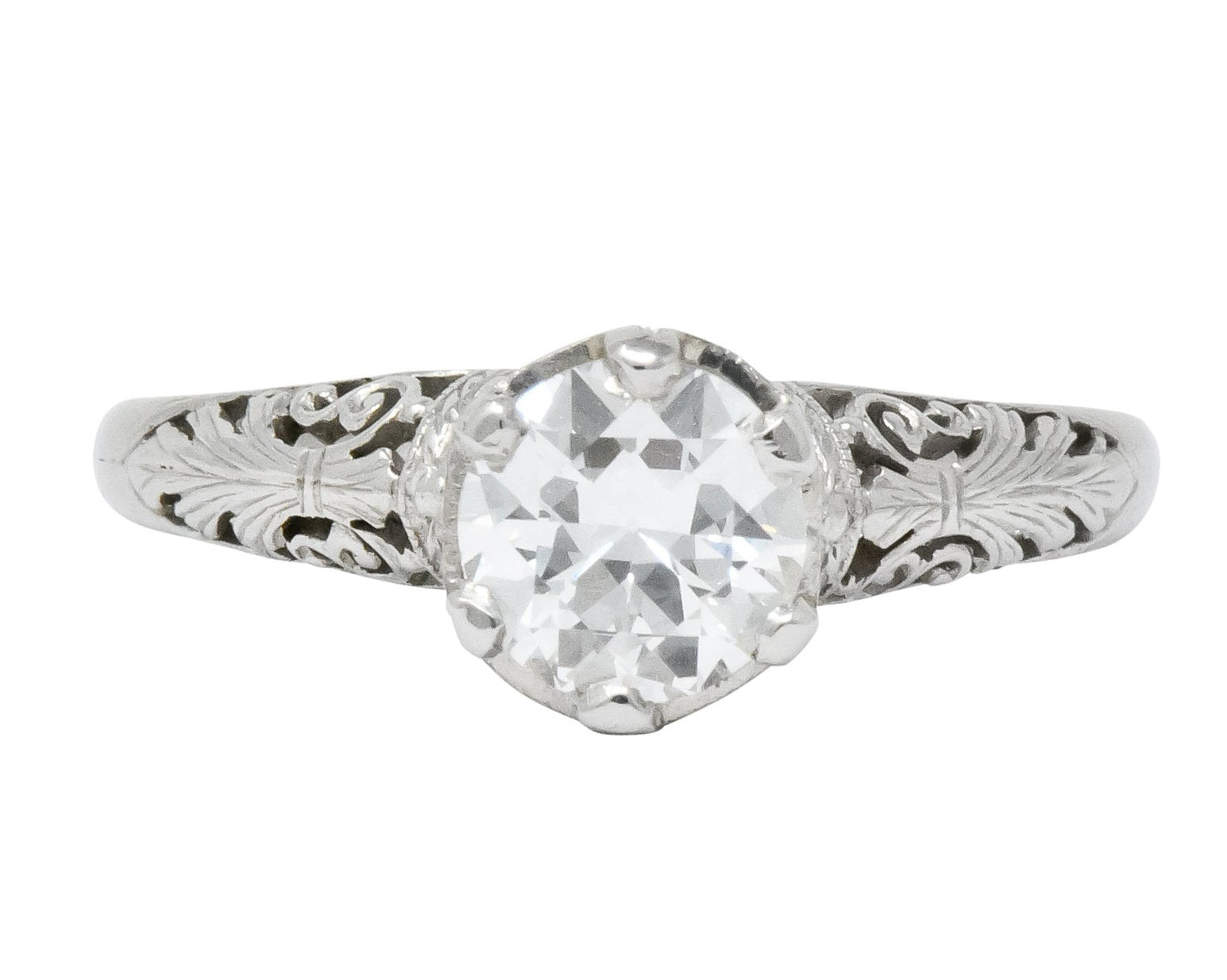 Carter, Gough & Co. Edwardian 0.89 CTW Diamond Platinum Engagement Ring - Wilson's Estate Jewelry