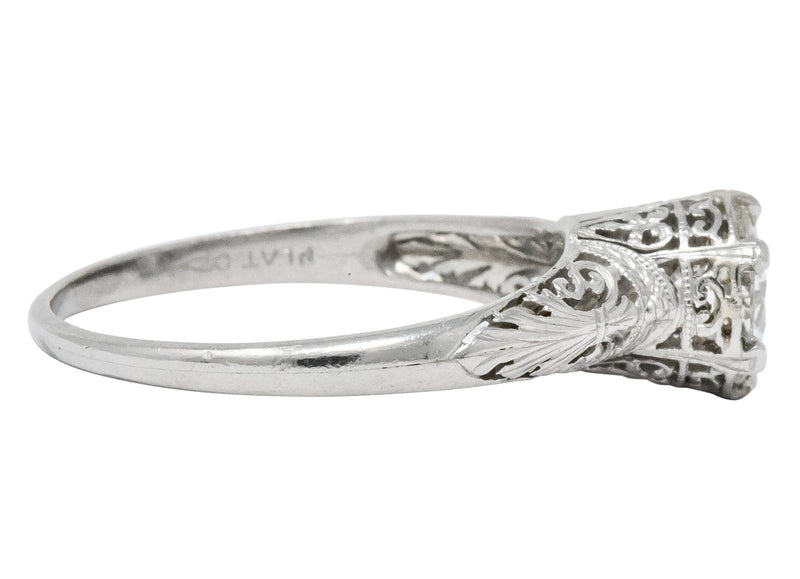 Carter, Gough & Co. Edwardian 0.89 CTW Diamond Platinum Engagement Ring - Wilson's Estate Jewelry