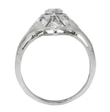 Carter & Gough Edwardian 0.50 CTW Diamond Platinum Navette Ring - Wilson's Estate Jewelry