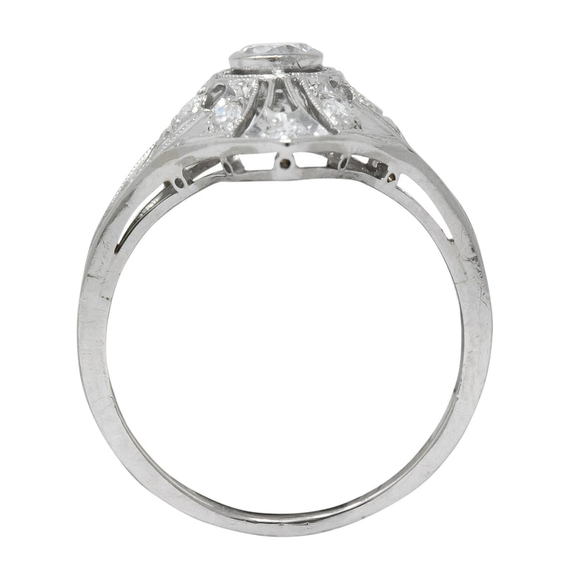 Carter & Gough Edwardian 0.50 CTW Diamond Platinum Navette Ring - Wilson's Estate Jewelry