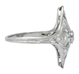 Carter & Gough Edwardian 0.50 CTW Diamond Platinum Navette Ring - Wilson's Estate Jewelry