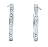 Cartier 1.80 CTW Diamond 18 Karat White Gold Contemporary In-Out Hoop Earrings - Wilson's Estate Jewelry