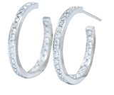 Cartier 1.80 CTW Diamond 18 Karat White Gold Contemporary In-Out Hoop Earrings - Wilson's Estate Jewelry