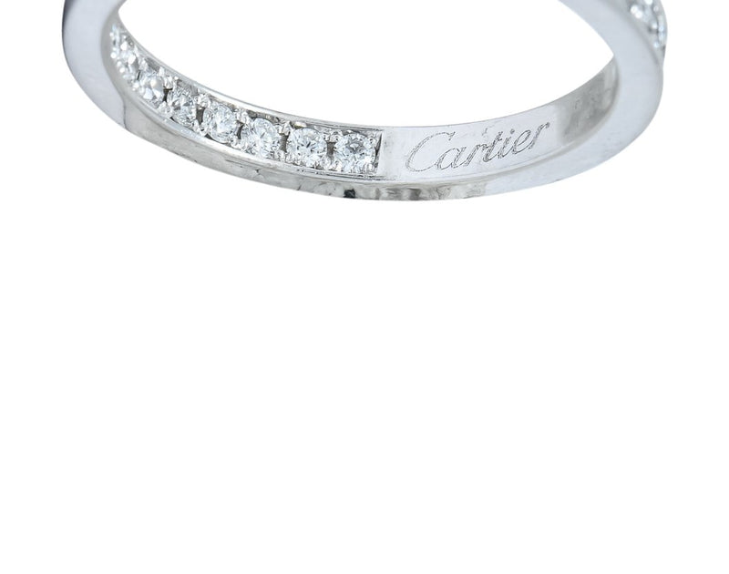 Cartier 1.80 CTW Diamond 18 Karat White Gold Contemporary In-Out Hoop Earrings - Wilson's Estate Jewelry