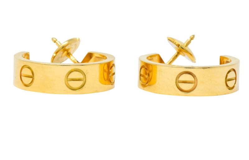Cartier 18 Karat Gold Love Hoop Earrings Wilson's Antique & Estate Jewelry