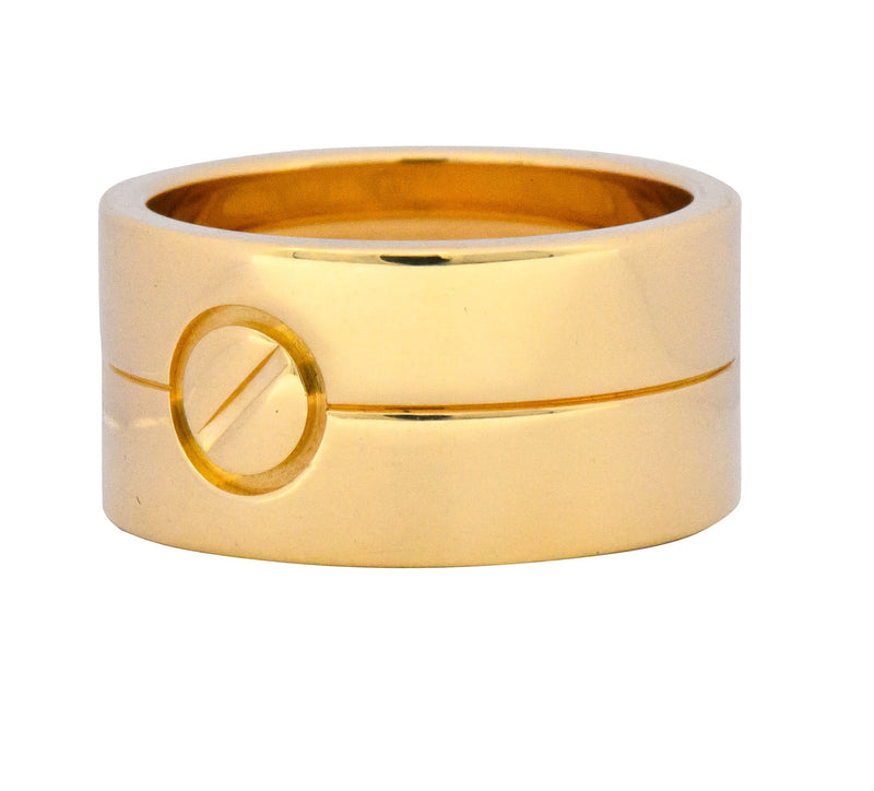 Cartier 18 Karat Gold Wide Love Unisex Band Ring - Wilson's Estate Jewelry