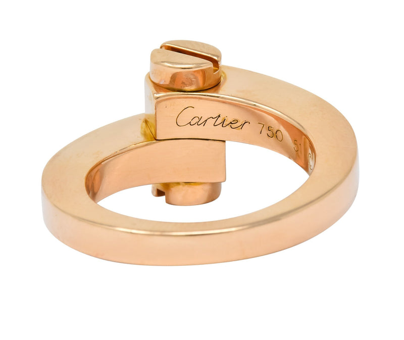 Cartier 18 Karat Rose Gold Menotte Bypass Band Ring Circa 1990 - Wilson's Estate Jewelry