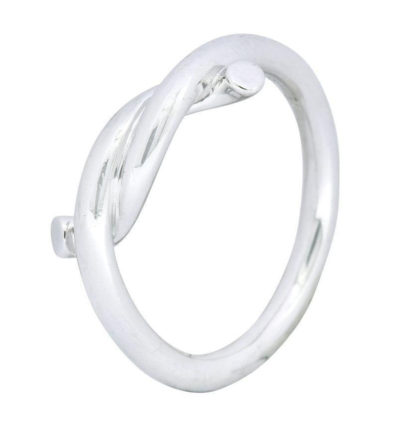 Cartier 18 Karat White Gold French Entrelaces Twisted Knot Ring - Wilson's Estate Jewelry