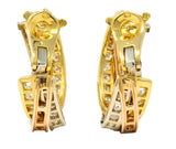 Cartier 5.00 CTW Round Brilliant Diamond 18 Karat Tri-Gold Trinity Earrings - Wilson's Estate Jewelry