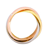 Cartier Diamond 18 Karat Tri-Colored Gold Trinity Rolling Ring - Wilson's Estate Jewelry