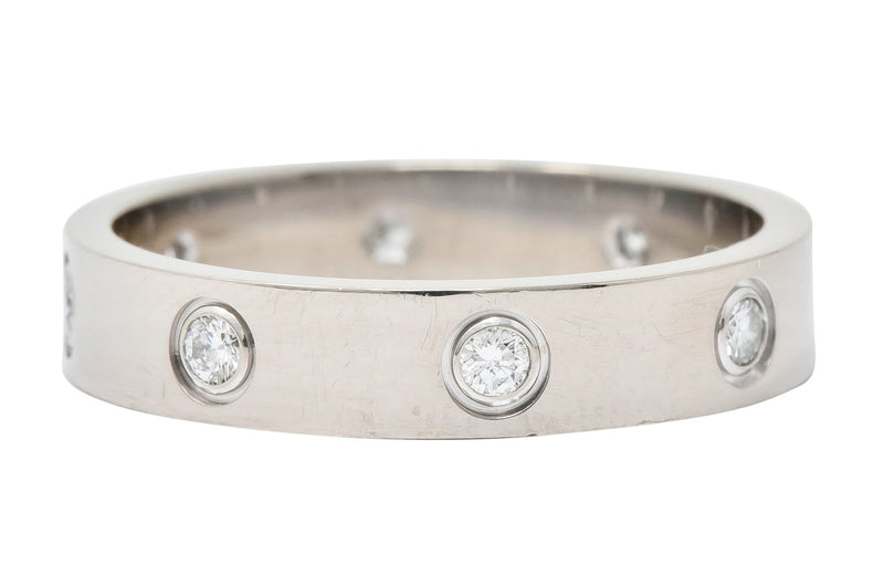 Cartier Love Diamond 18 Karat White Gold Unisex Stacking Band Ring - Wilson's Estate Jewelry