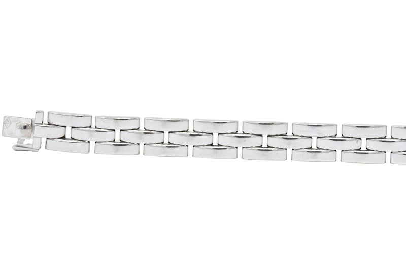 Cartier Maillon Panthere 18 Karat White Gold Unisex Link Bracelet French Wilson's Estate Jewelry
