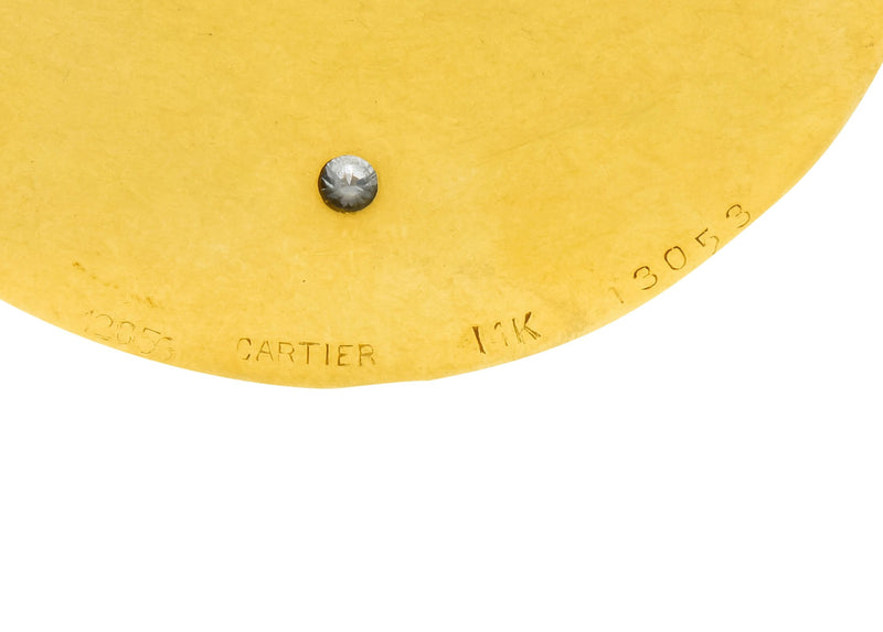 Cartier Mid-Century Diamond Enamel 14 Karat Gold Large Golfer Charm Pendant - Wilson's Estate Jewelry