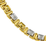 Chiampesan Modernist 0.85 CTW Diamond 18 Karat Two-Tone Gold Collar Necklace - Wilson's Estate Jewelry