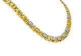 Chiampesan Modernist 0.85 CTW Diamond 18 Karat Two-Tone Gold Collar Necklace - Wilson's Estate Jewelry