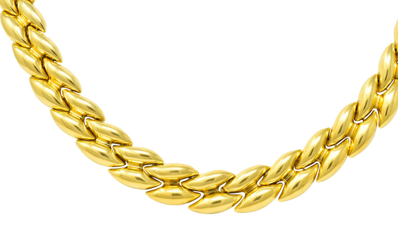 Chimento 18 Karat Two-Tone Gold Italian Puffed Reversible Collar Necklace - Wilson's Estate Jewelry