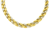 Chimento 18 Karat Two-Tone Gold Italian Puffed Reversible Collar Necklace - Wilson's Estate Jewelry