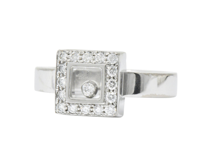 Chopard 0.38 CTW Diamond 18 Karat White Gold Happy Diamonds Ring Wilson's Estate Jewelry