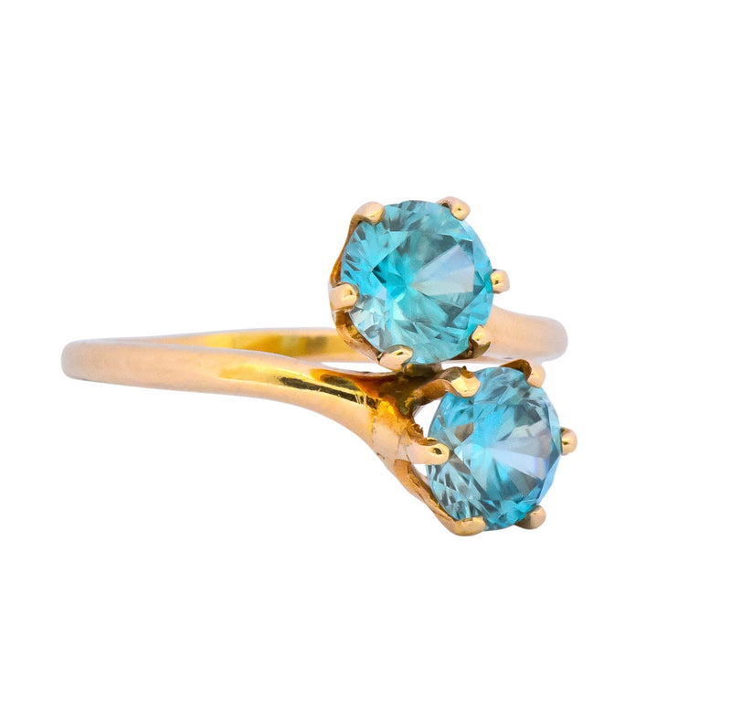 Church & Company Victorian 2.50 CTW Zircon 14 Karat Gold Toi Et Moi Ring - Wilson's Estate Jewelry