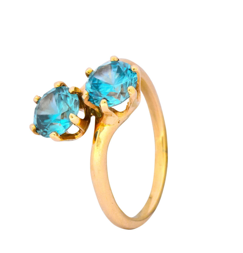 Church & Company Victorian 2.50 CTW Zircon 14 Karat Gold Toi Et Moi Ring - Wilson's Estate Jewelry