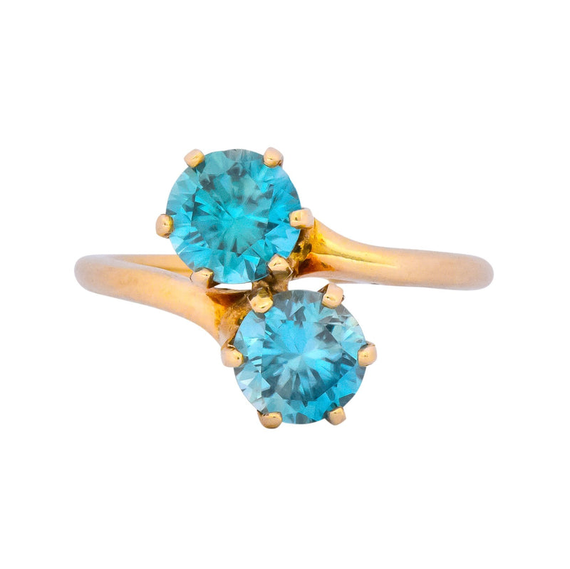 Church & Company Victorian 2.50 CTW Zircon 14 Karat Gold Toi Et Moi Ring - Wilson's Estate Jewelry
