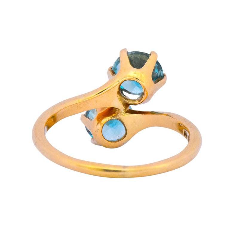 Church & Company Victorian 2.50 CTW Zircon 14 Karat Gold Toi Et Moi Ring - Wilson's Estate Jewelry