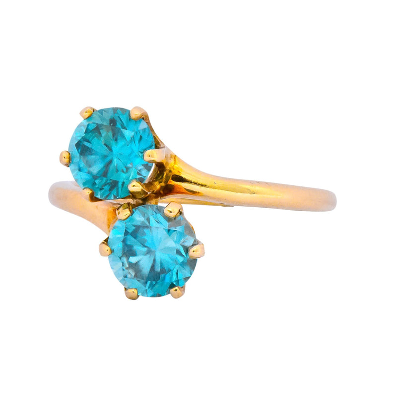 Church & Company Victorian 2.50 CTW Zircon 14 Karat Gold Toi Et Moi Ring - Wilson's Estate Jewelry
