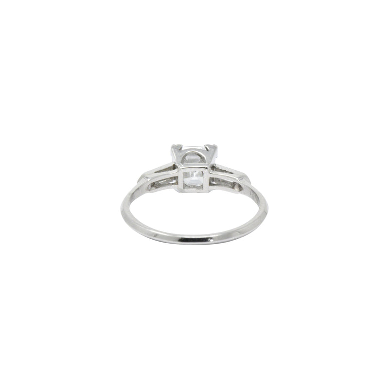 Classy 1.07 CTW Asscher Cut Diamond & Platinum Engagement Ring GIA Wilson's Estate Jewelry