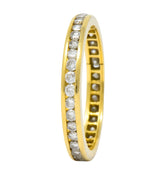 Contemporary 0.75 CTW Diamond 14 Karat Gold Eternity Band Stack Ring Wilson's Antique & Estate Jewelry